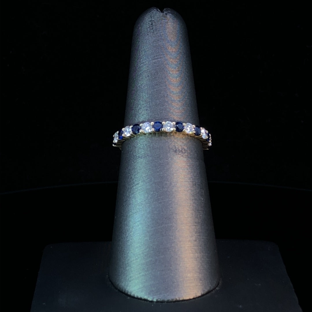160093 - .78 ctw sapphire and diamond band