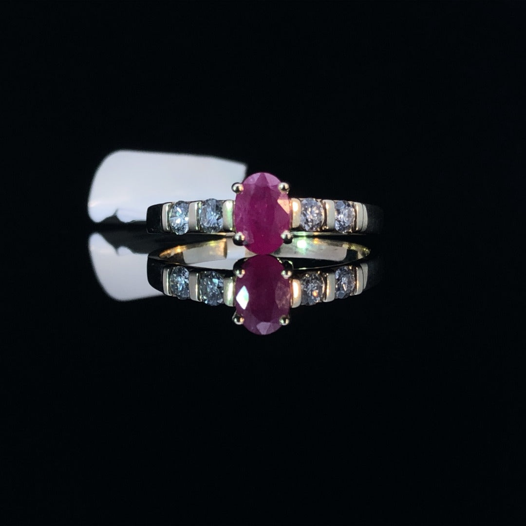 156634 - .85 ctw ruby and diamond ring
