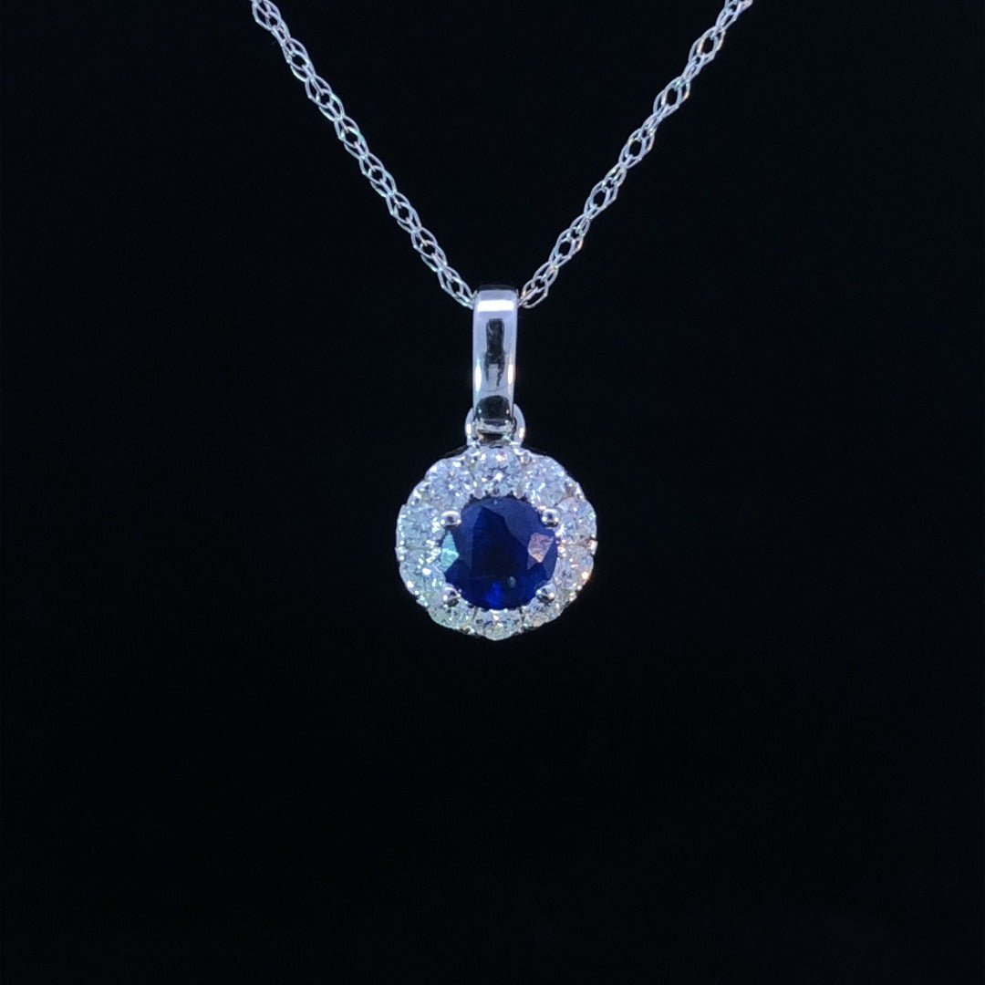.68 ctw diamond and sapphire pendant
