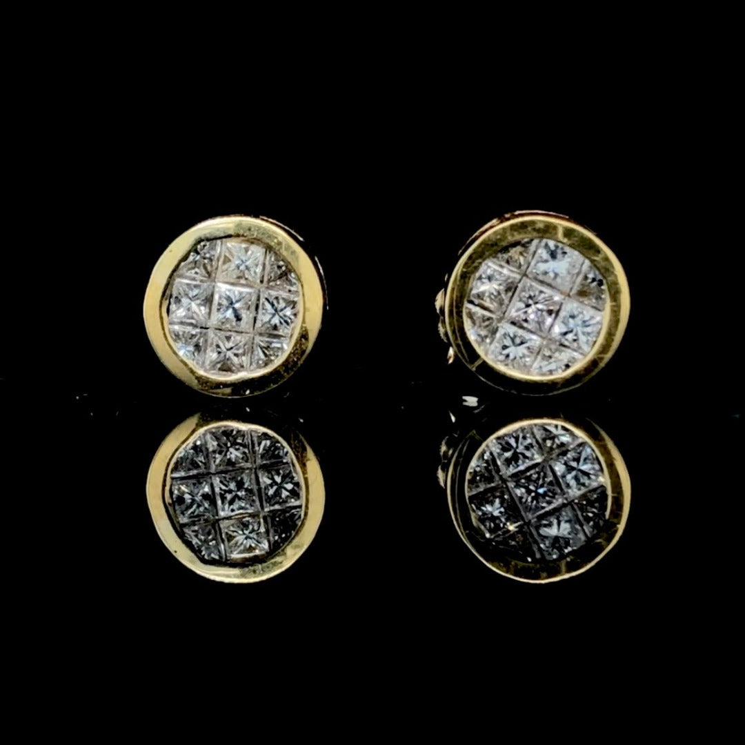 106006 - .68 ctw cluster stud earrings