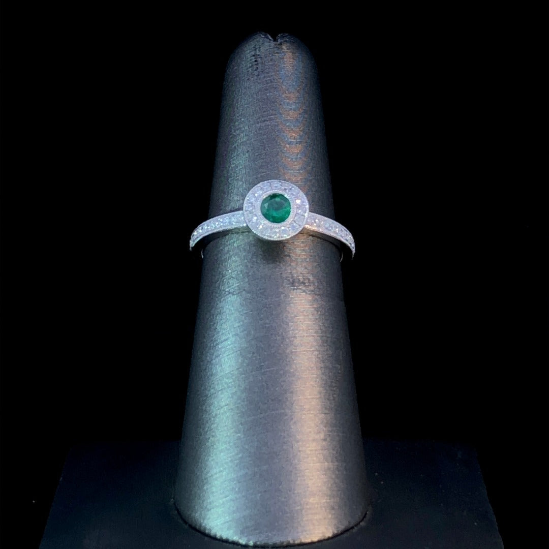 157678 - .51 ctw emerald and diamond ring