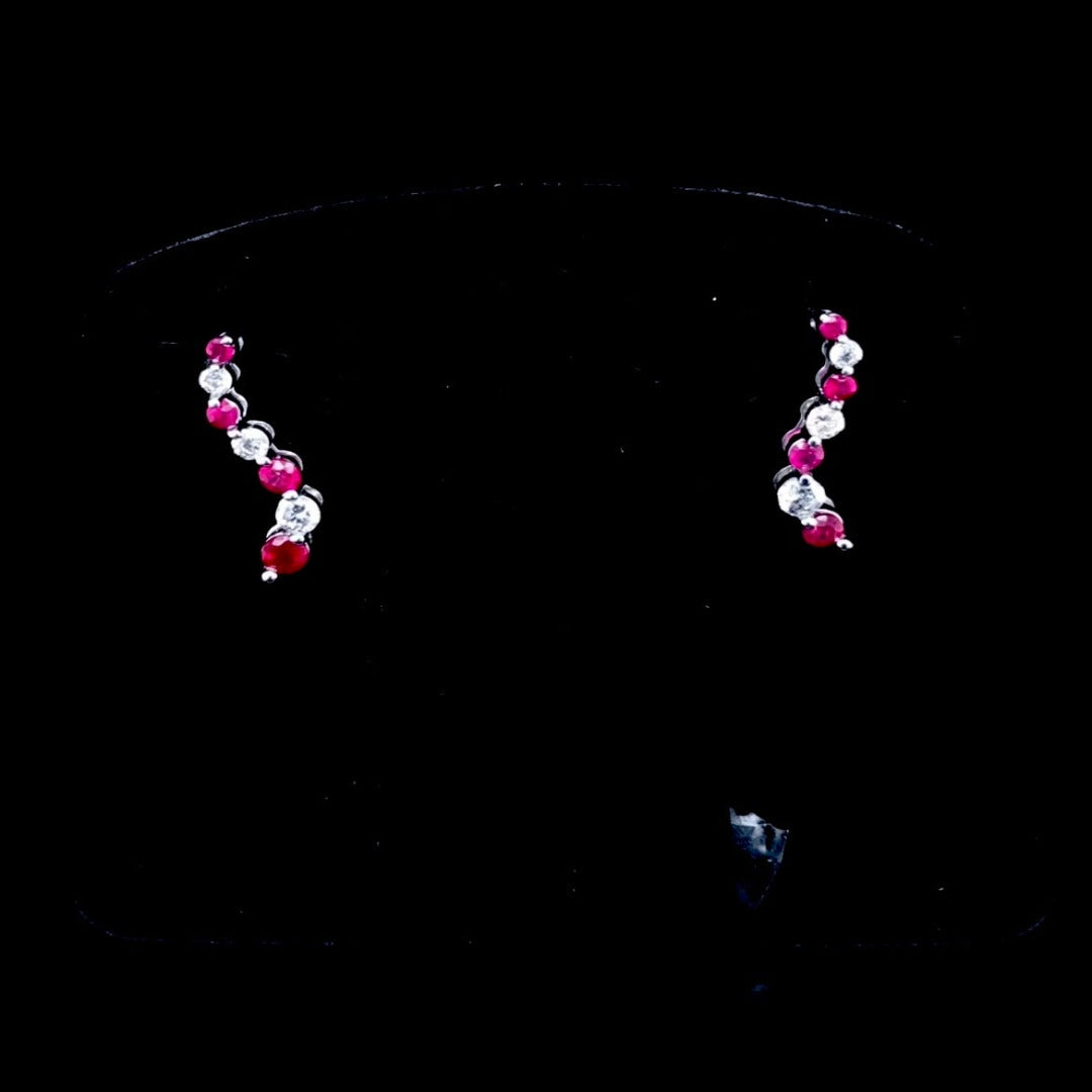 147599 - .55 ctw ruby and diamond earrings