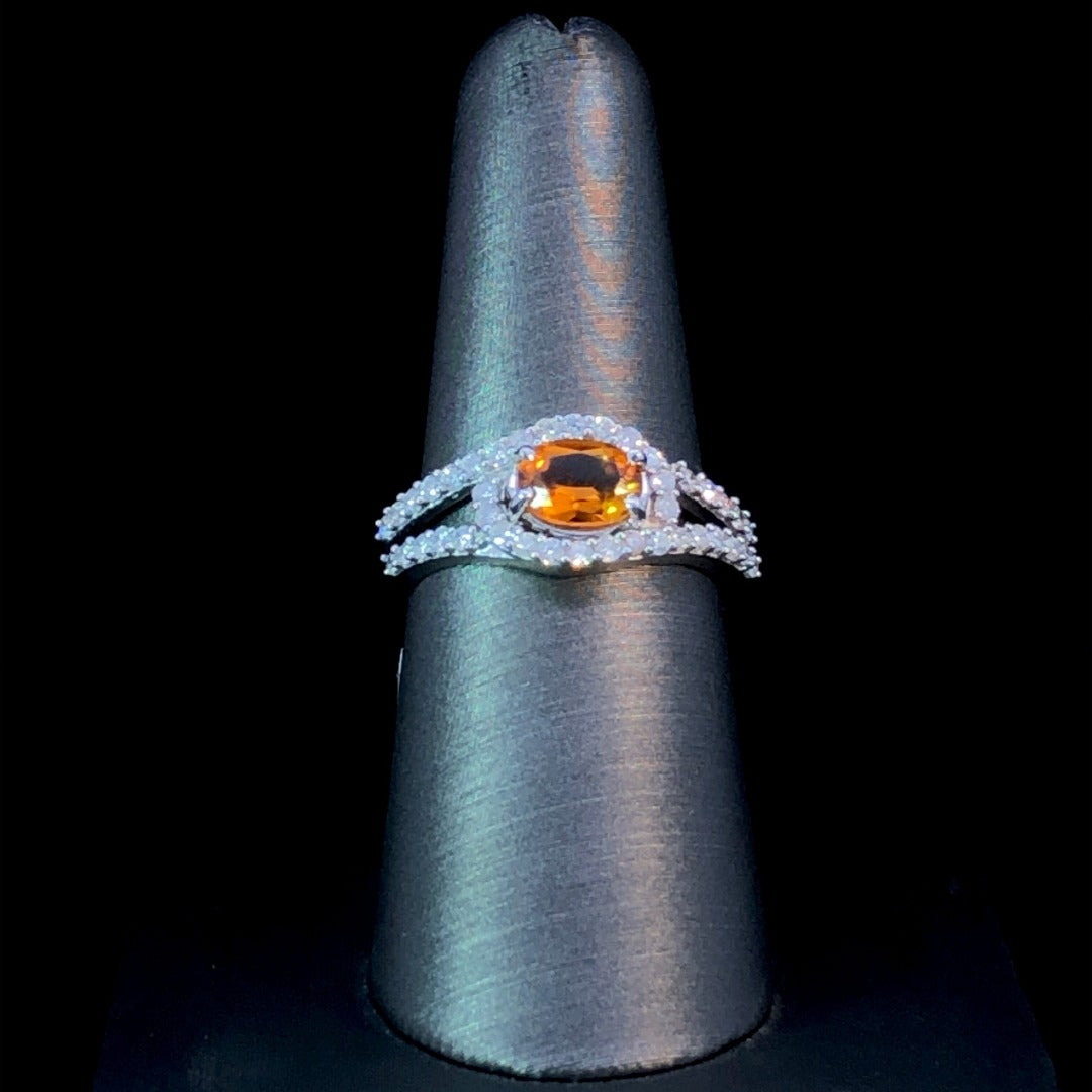 138106 - .57 ctw Citrine and diamond ring