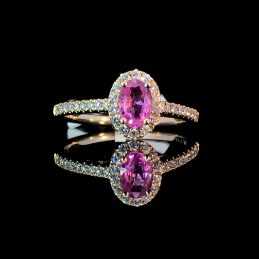 150905 - .82 ctw pink sapphire and diamond ring