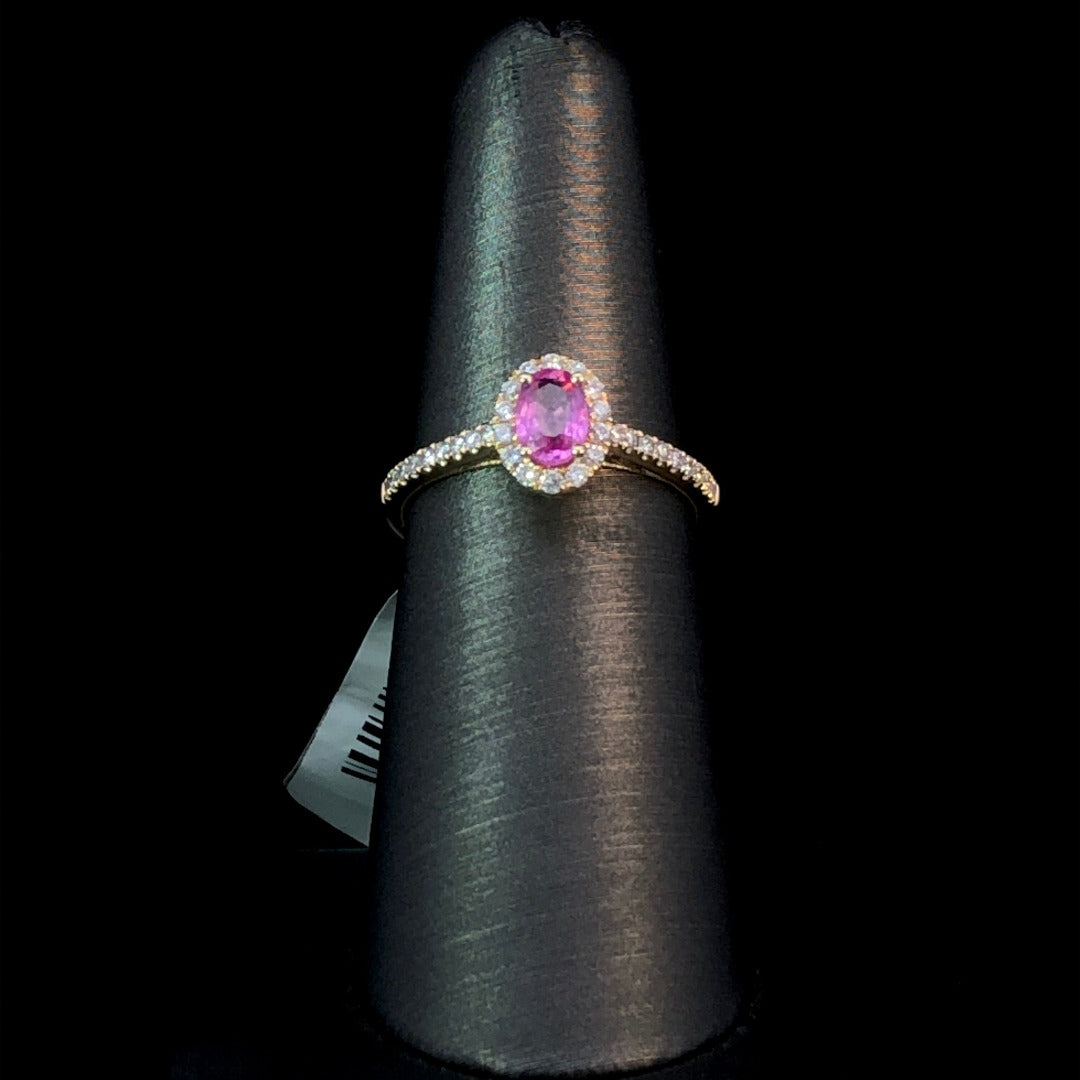 150905 - .82 ctw pink sapphire and diamond ring