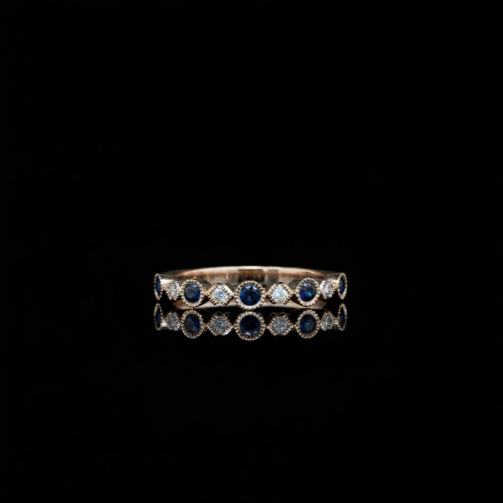 157699 - .27 ctw Sapphire and diamond band