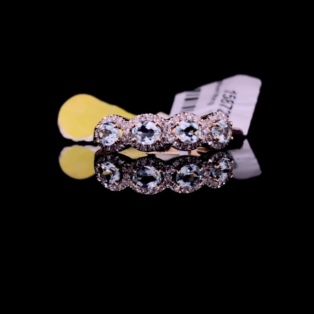 158728 - .33 ctw Aquamarine and Diamond Ring