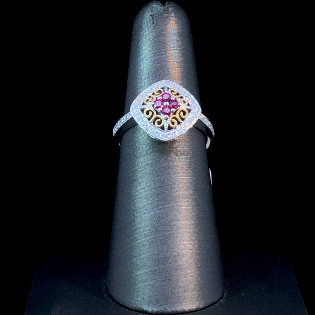 160100- .44 ctw ruby and diamond ring