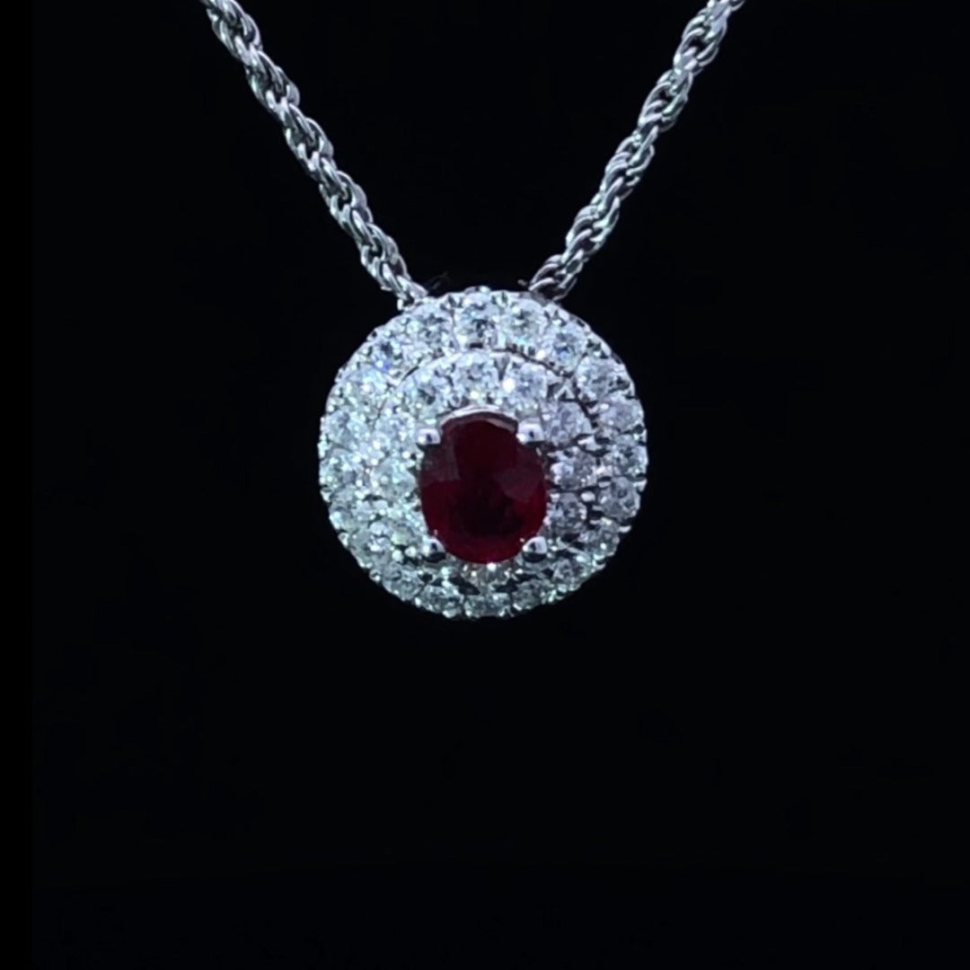 158579 - .70 ctw ruby and diamond pendant