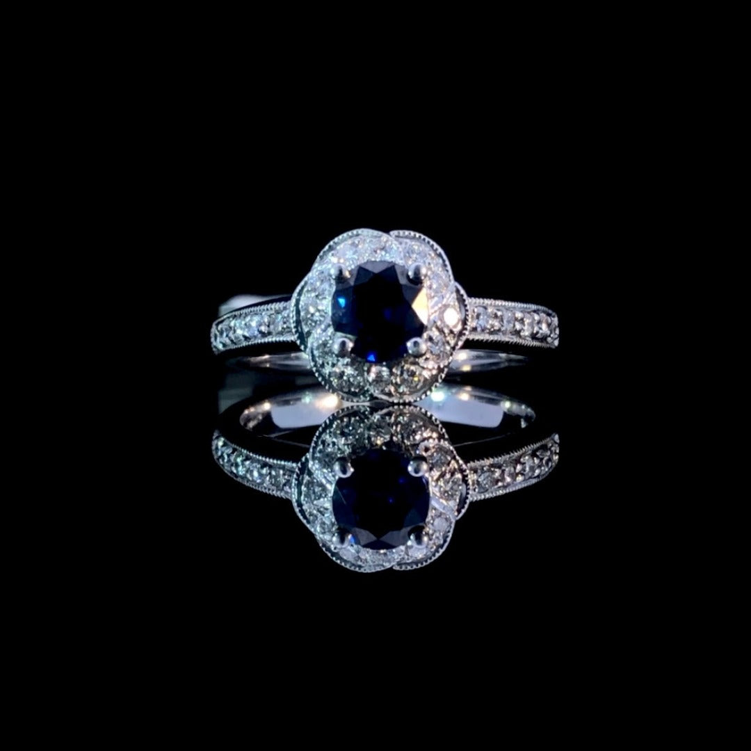 133335 - .82 ctw sapphire and diamond ring