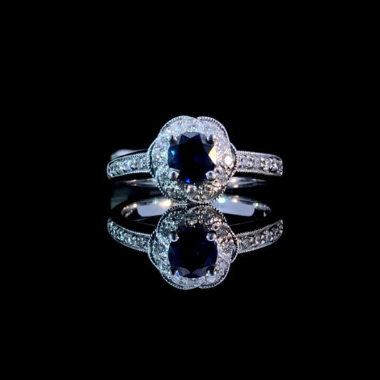 133335 - .82 ctw sapphire and diamond ring