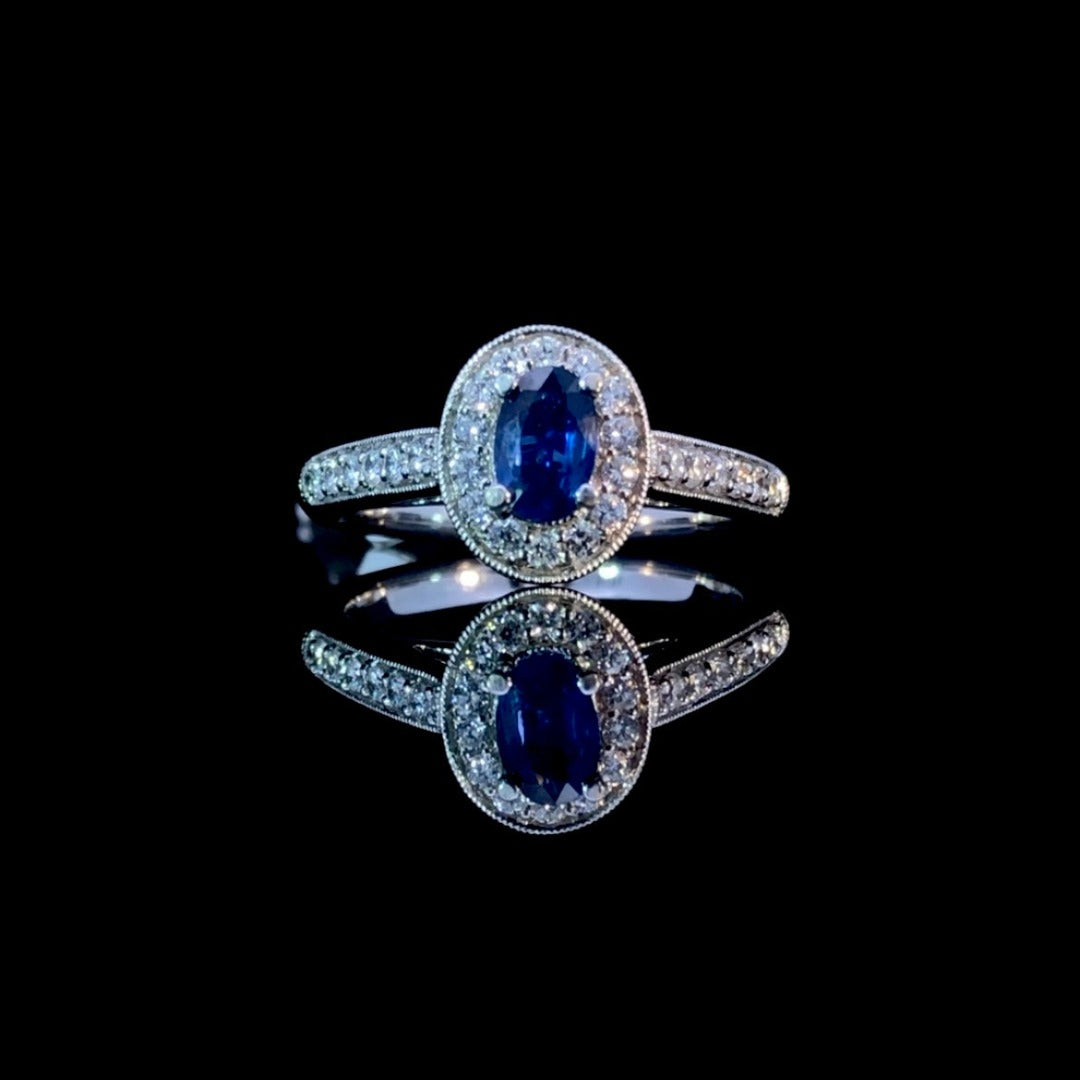 140411 - .97 ctw Sapphire and diamond ring