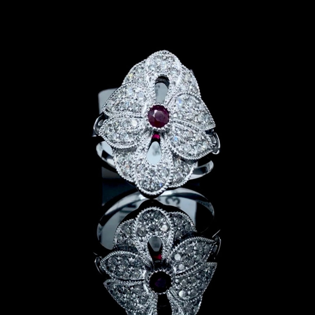 159973 - .63 ctw ruby and diamond ring