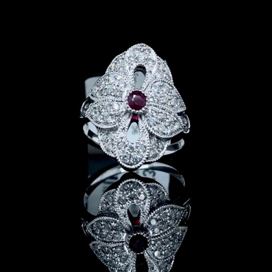 159973 - .63 ctw ruby and diamond ring