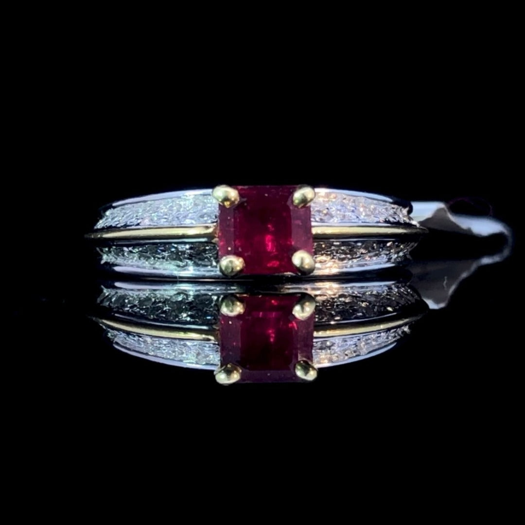 115691 - 1.19 ctw ruby and diamond ring