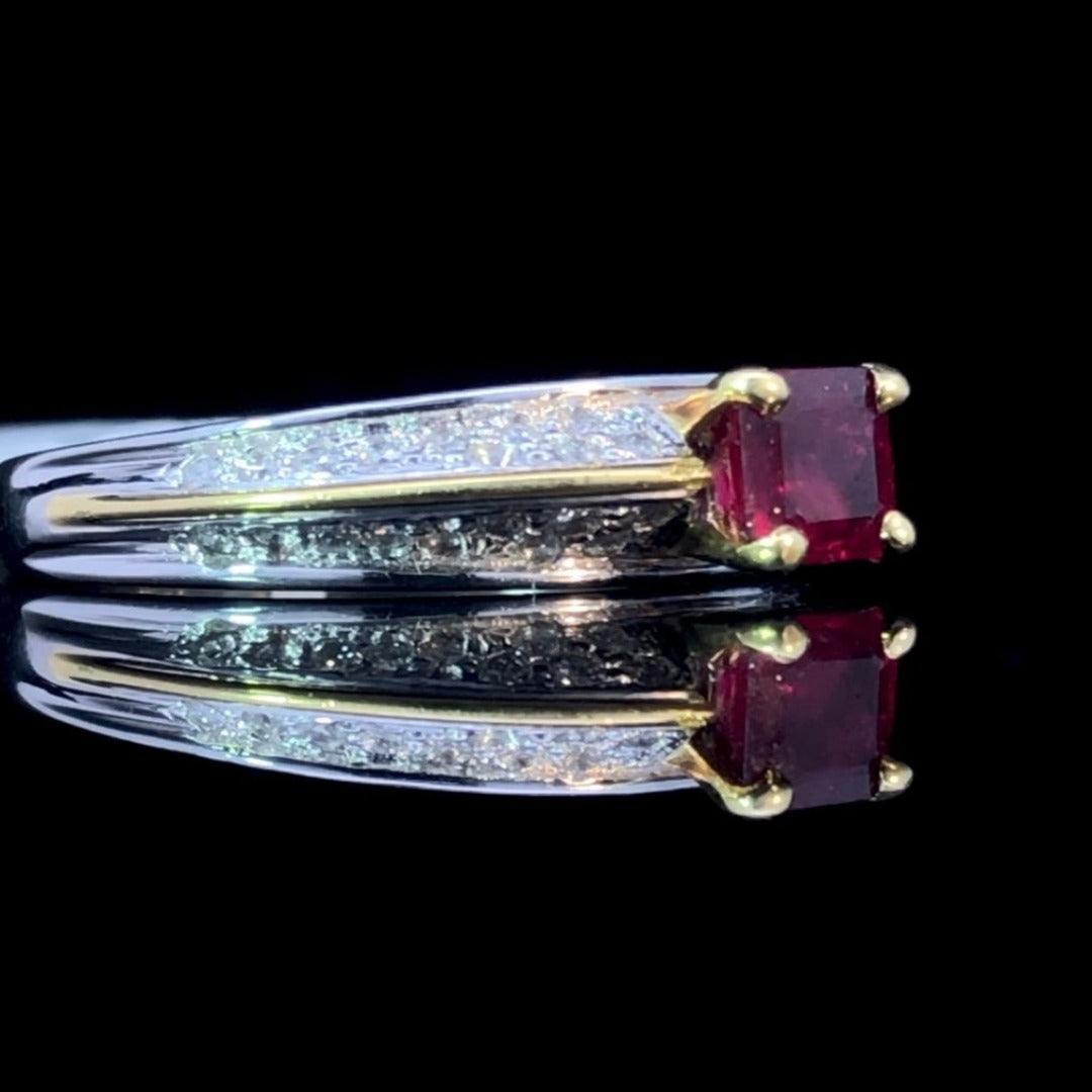 115691 - 1.19 ctw ruby and diamond ring