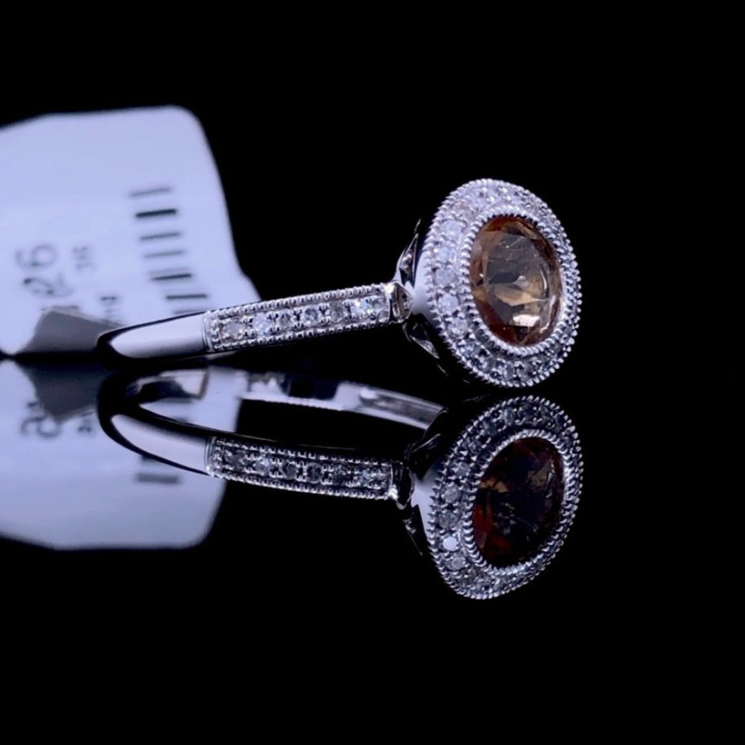 151626 - 1.38 ctw Citrine and diamond ring