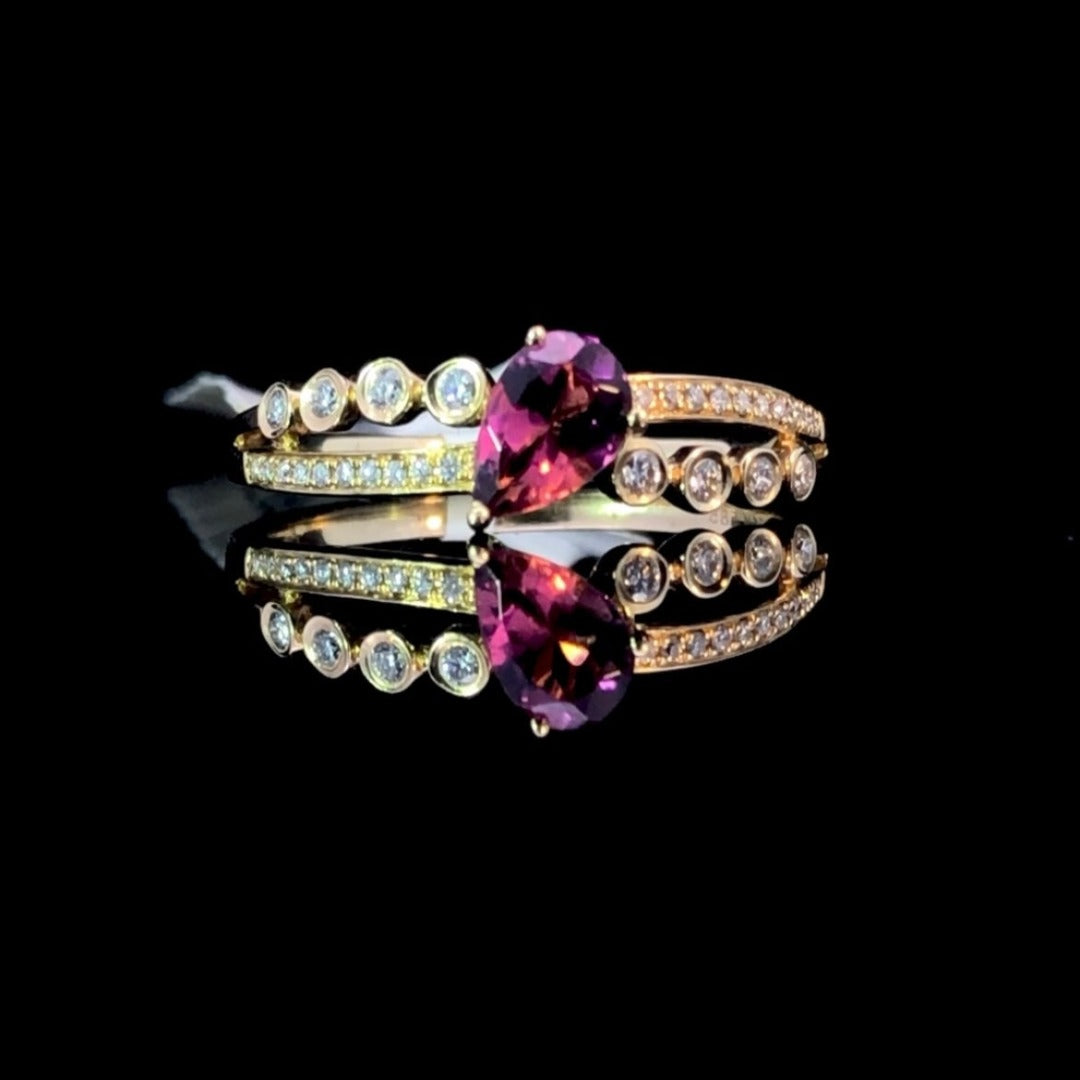 156857 - .49 ctw pink tourmaline and diamond ring