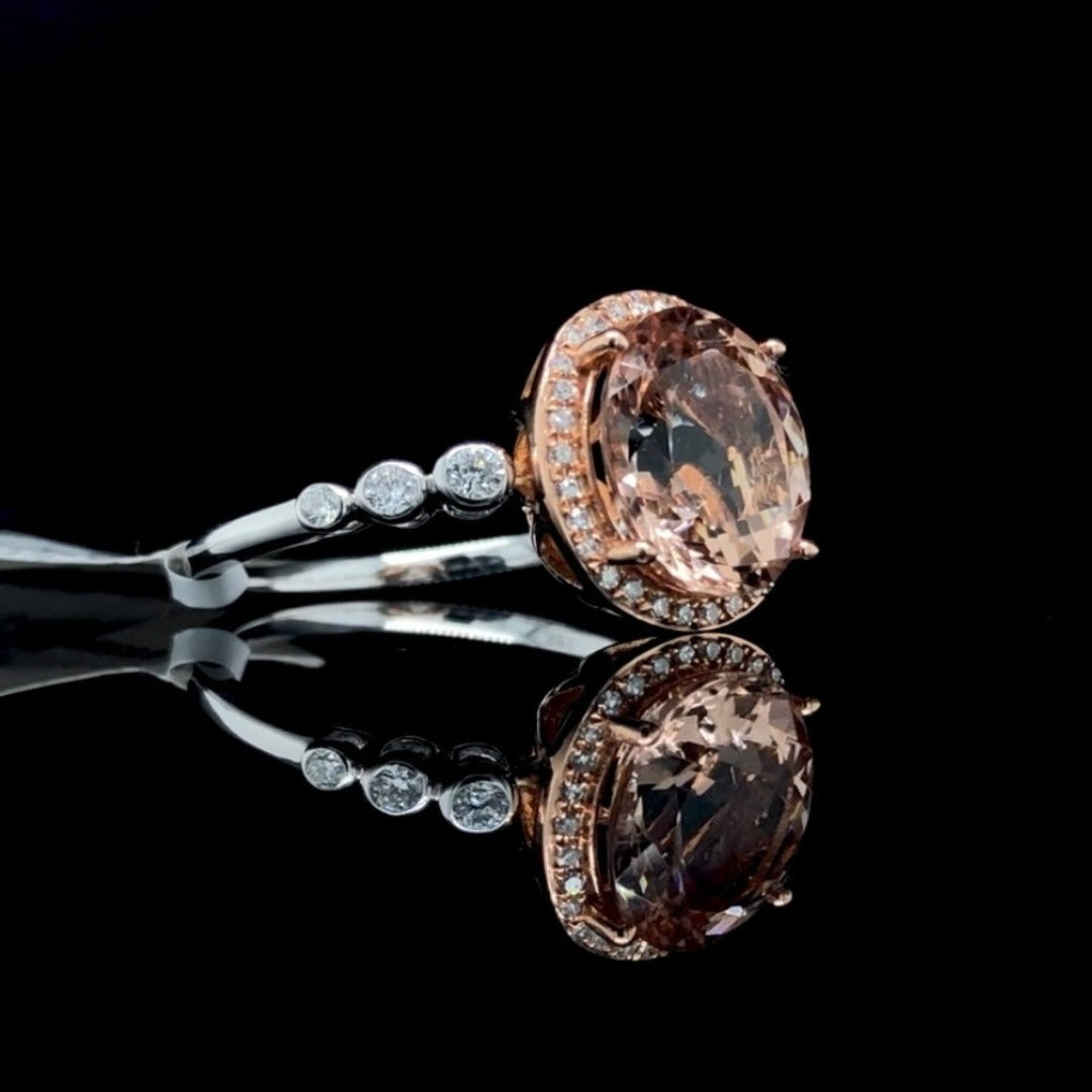 160412 - 3.47 ctw morganite and diamond ring