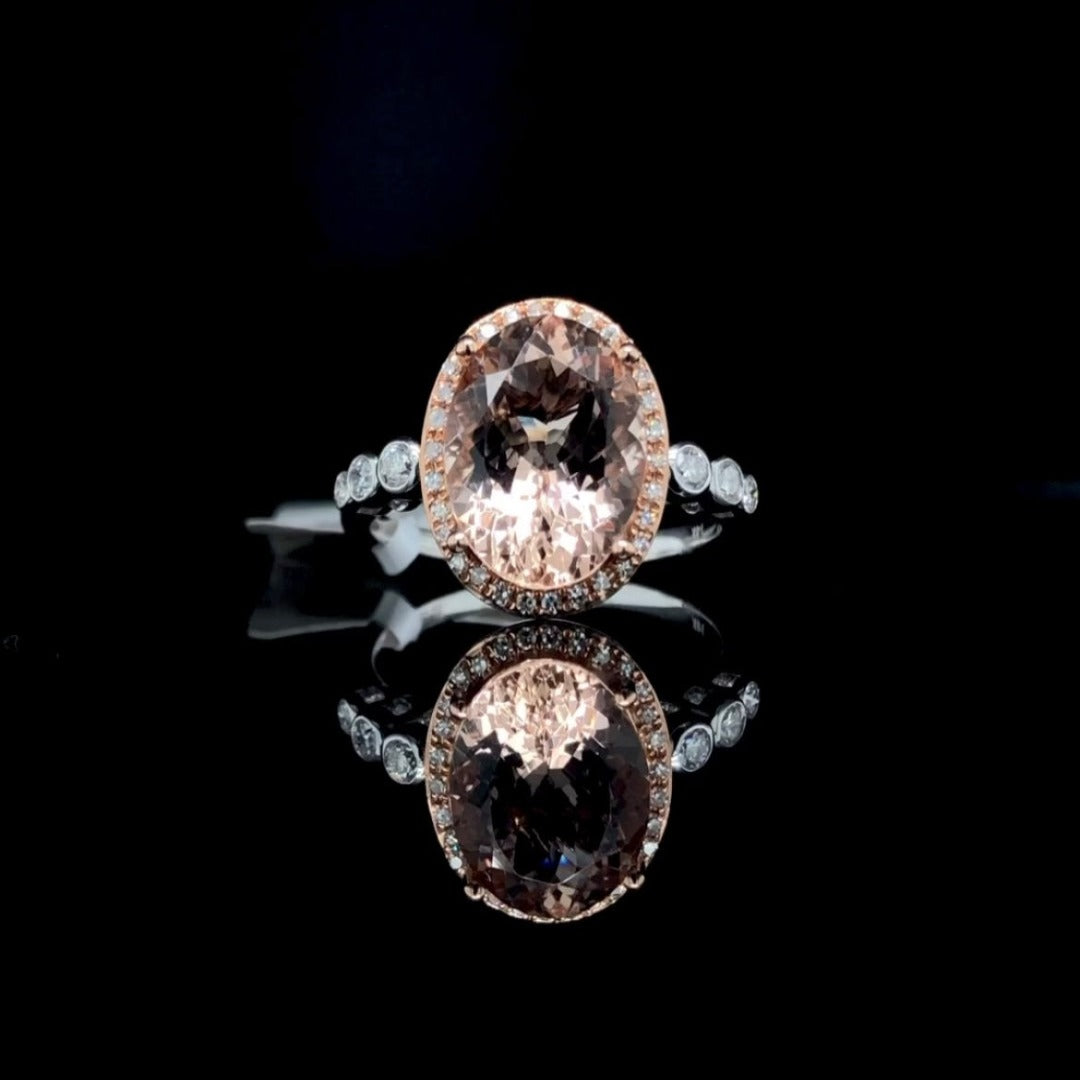 160412 - 3.47 ctw morganite and diamond ring
