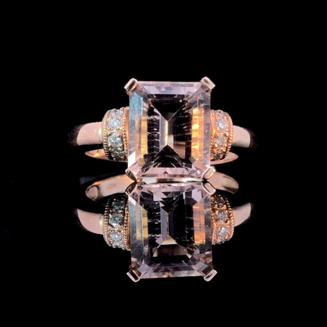 156636 - 3.12 ctw morganite and diamond ring