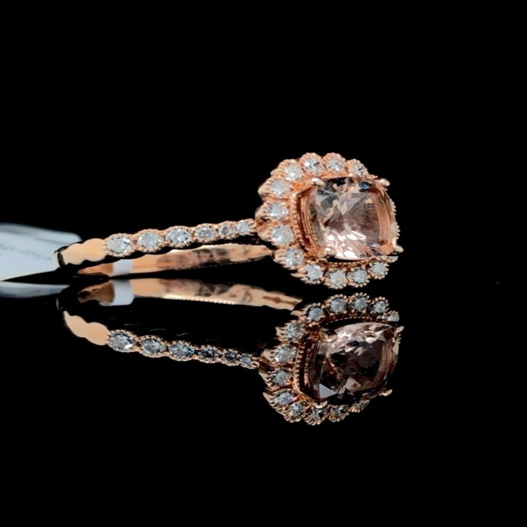 160362 - 1.71 ctw morganite and diamond ring