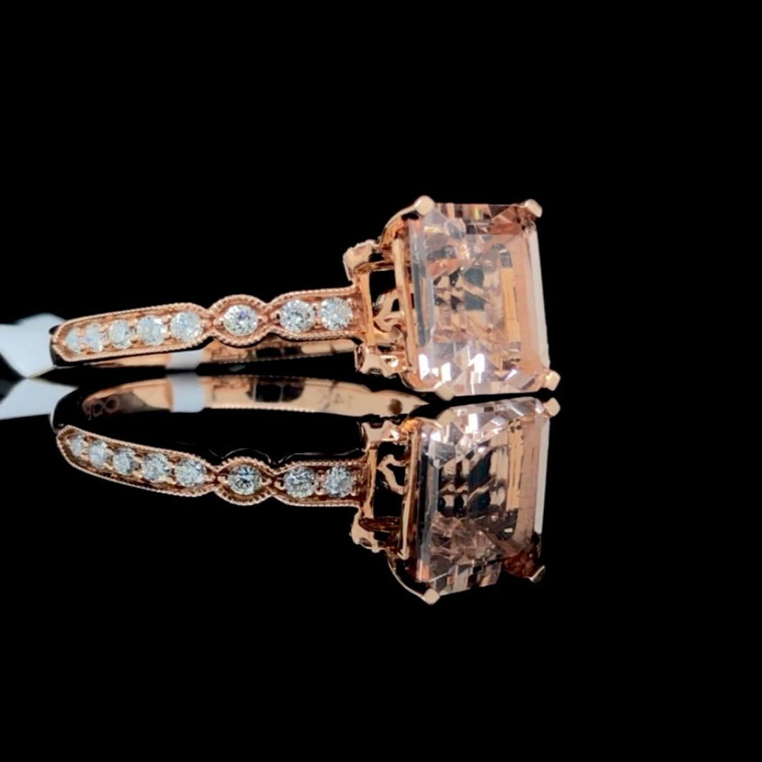 160384 - 2.49 ctw morganite and diamond ring