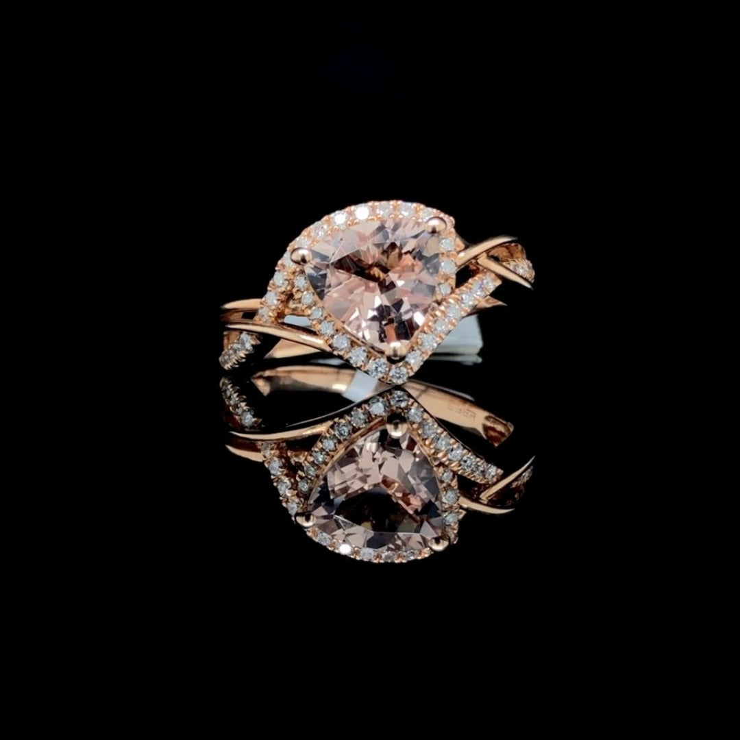 160383 - 1.45 ctw morganite and diamond ring