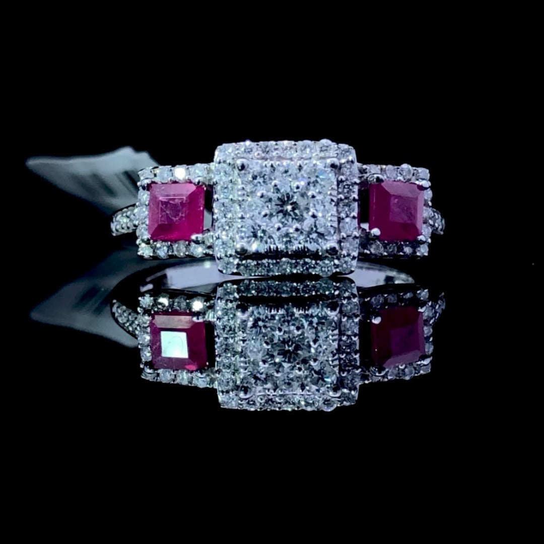 158909 - .50 ctw diamond and ruby ring