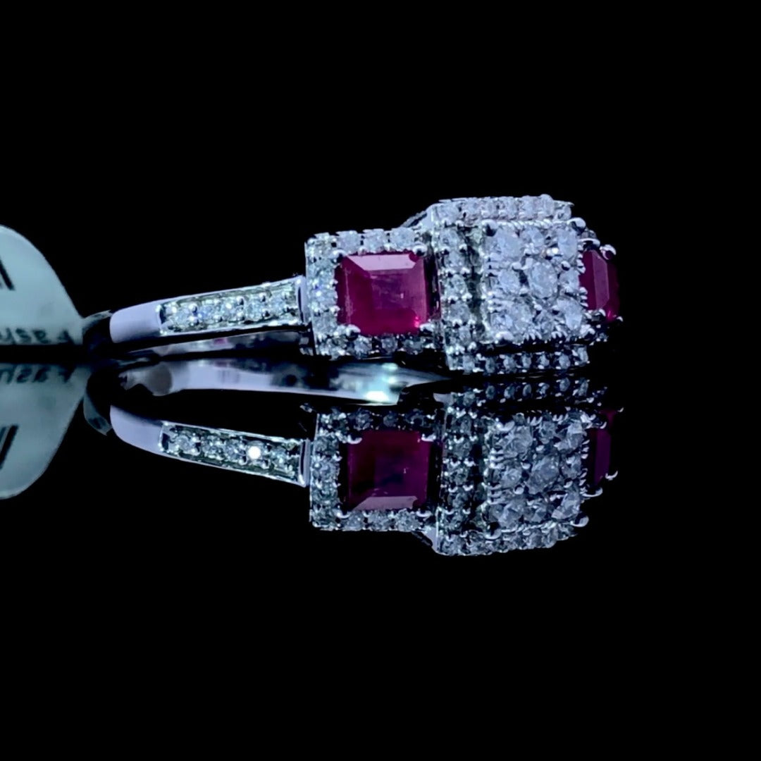 158909 - .50 ctw diamond and ruby ring