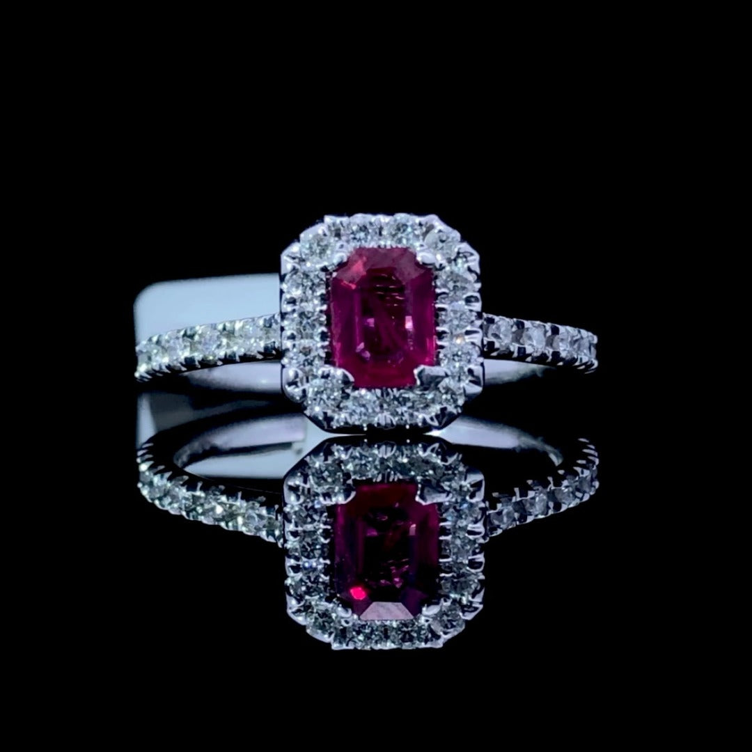 149861 - .48 ctw diamond and ruby ring
