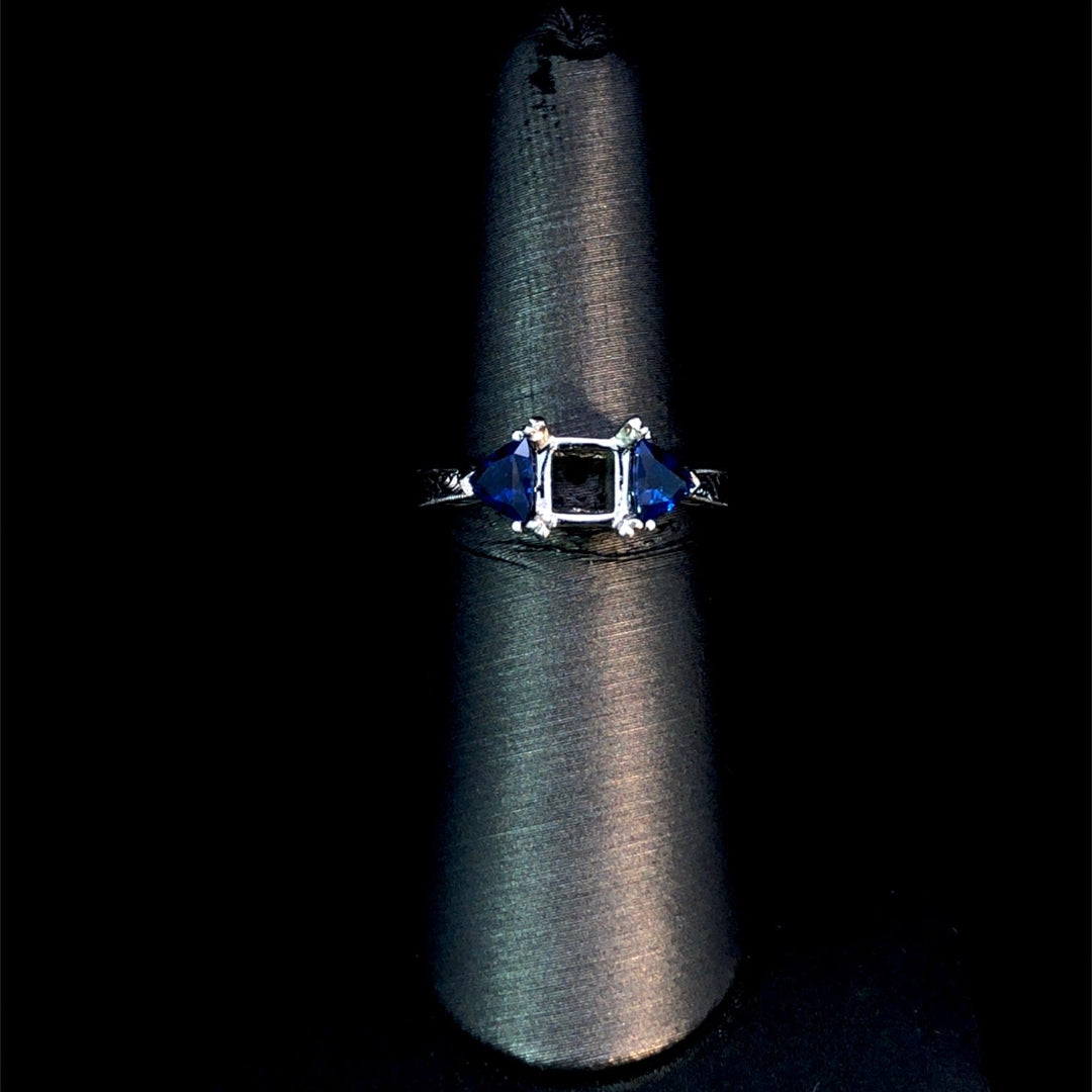 127056 - 1.10 ctw diamond and sapphire semi mount