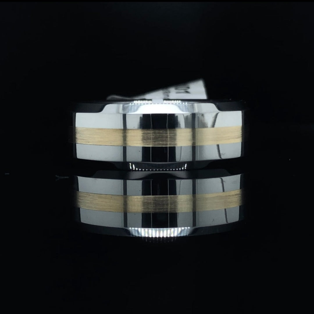 8 mm tungsten and gold band