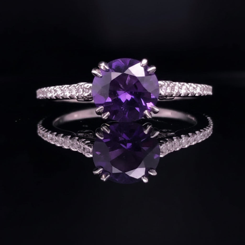 142606- .20 ctw Amethyst and diamond ring