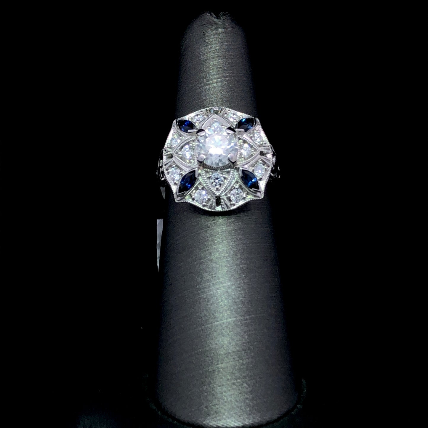 160259 - 1.66 ctw diamond and sapphire ring