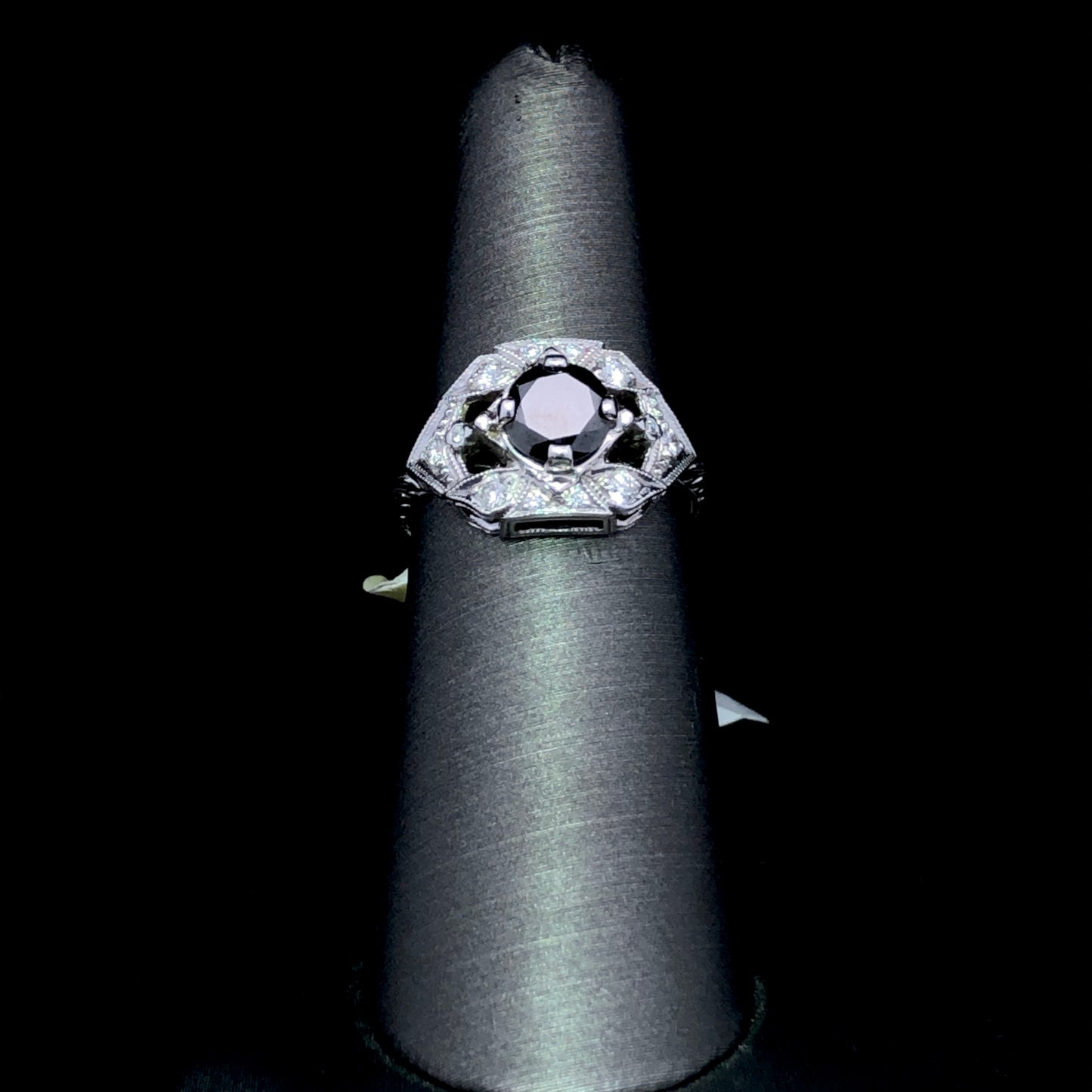 143382 - 1.21 ctw black and white diamond ring