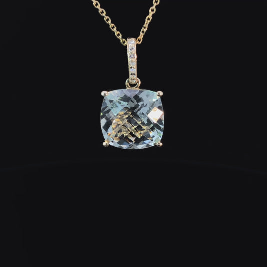 5.44 ctw amethyst and diamond pendant