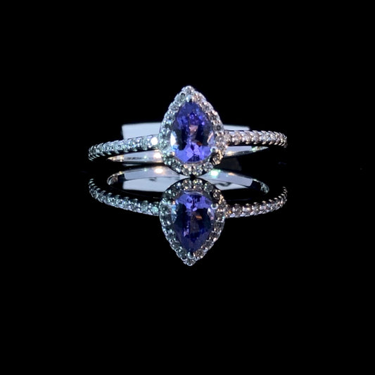 156057 - .63 ctw tanzanite and diamond ring
