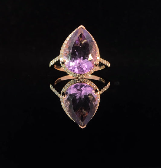 163093 - 5.70 ctw amethyst and diamond ring