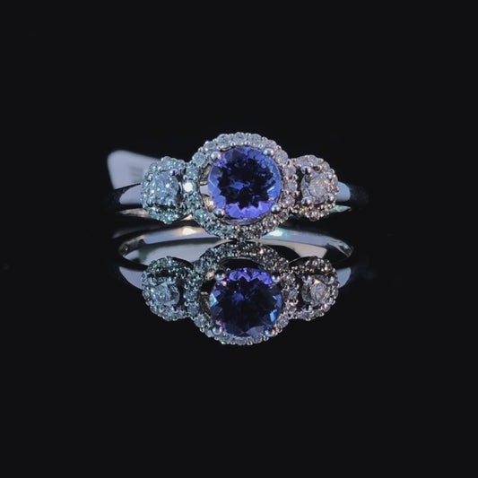158791 - .25 ctw tanzanite and diamond ring