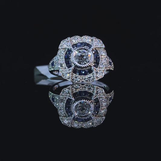 151160 - 1.15 ctw Diamond and sapphire ring