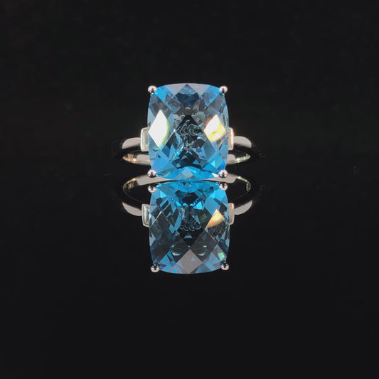 163095 - 6.98 ctw blue topaz and diamond ring