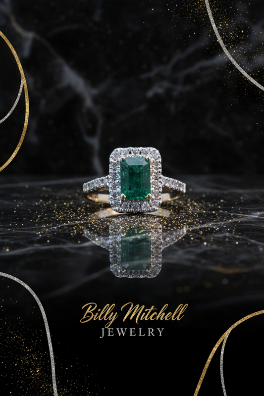 164141 - 1.48 ctw emerald and diamond ring