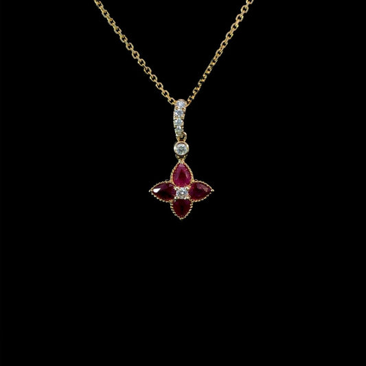 163846 - .91 ctw ruby and diamond pendant