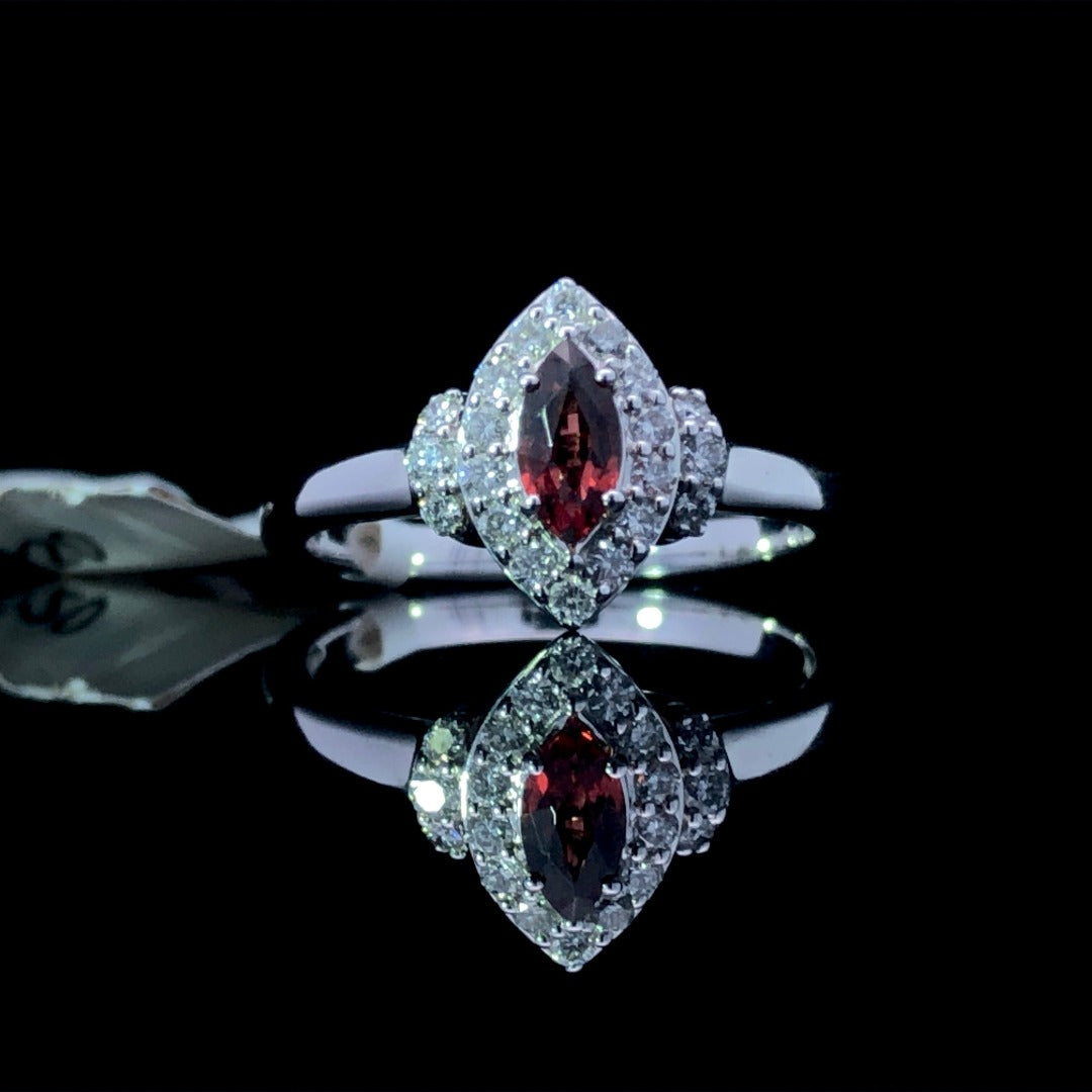 151220 - .57 ctw garnet and diamond ring