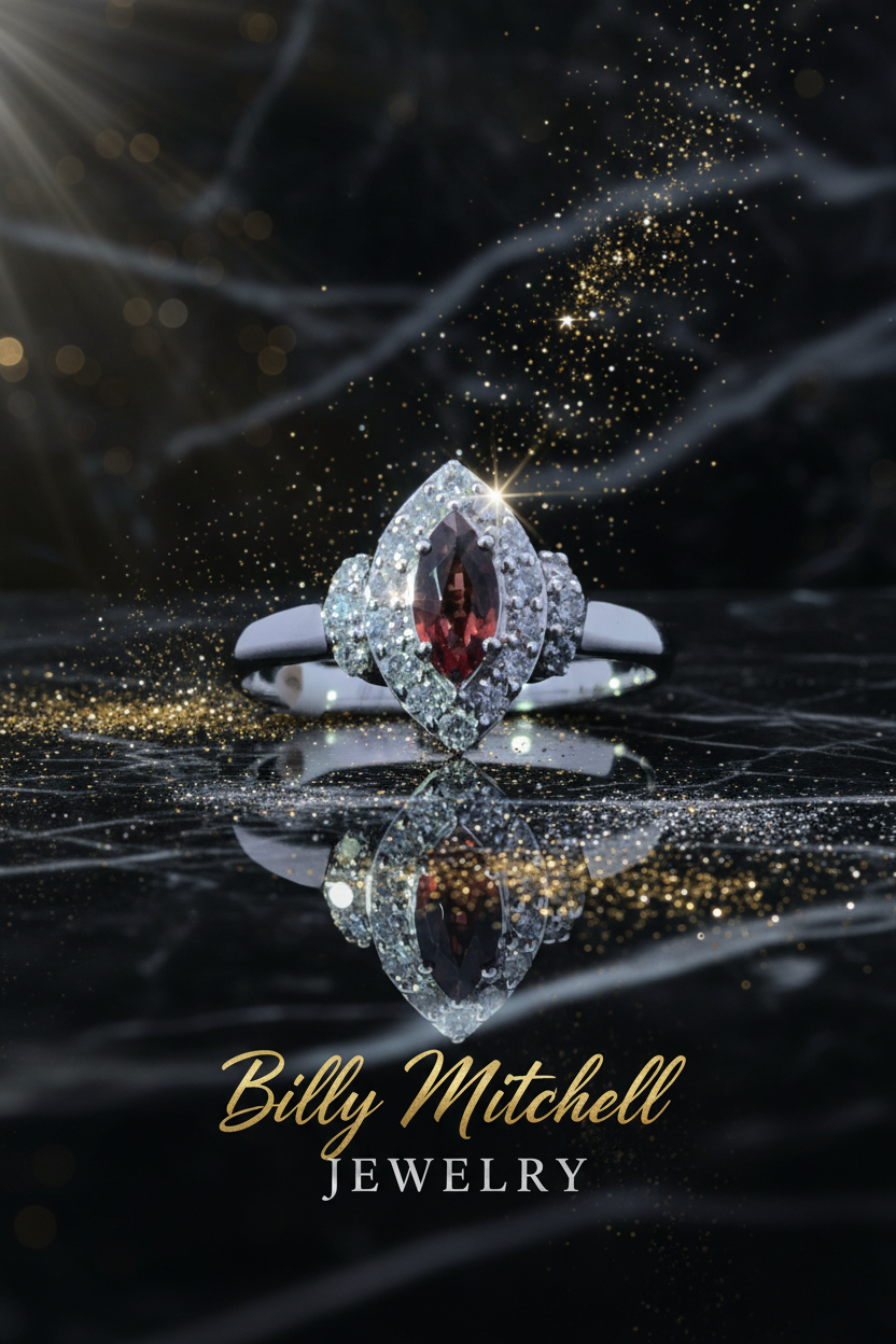 151220 - .57 ctw garnet and diamond ring