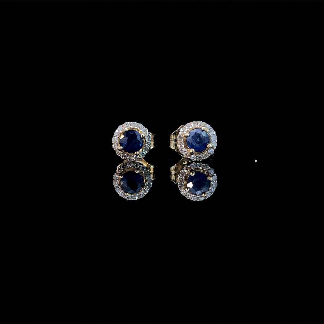 164018 - .10 ctw diamond and sapphire earrings