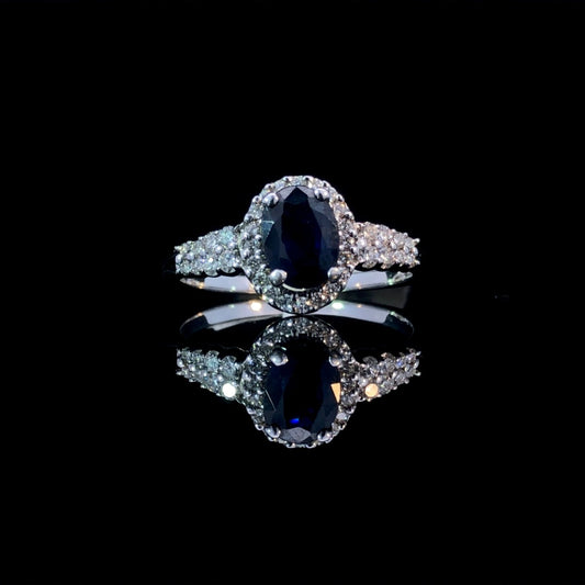 159590 - 1.37 ctw sapphire and diamond ring