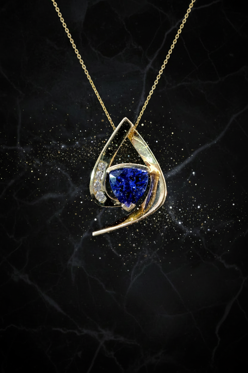 166988 - Tanzanite and diamond pendant