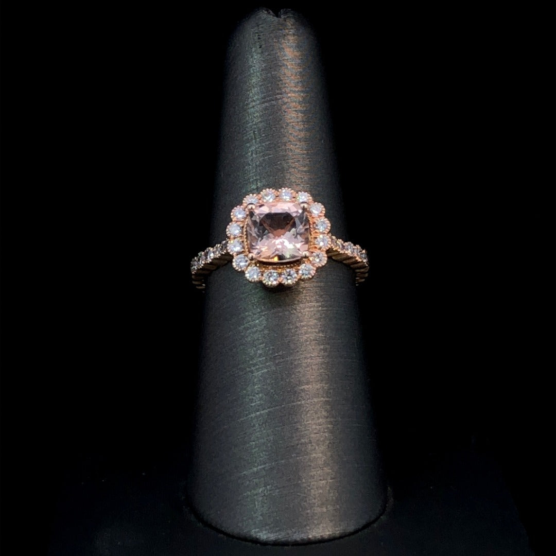 160362 - 1.71 ctw morganite and diamond ring